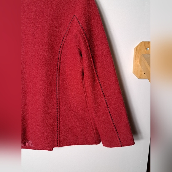 NorthStyle 100% Wool Embroidered Nordic Style Toggle Button Closure Red Sz Large - Picture 8 of 13